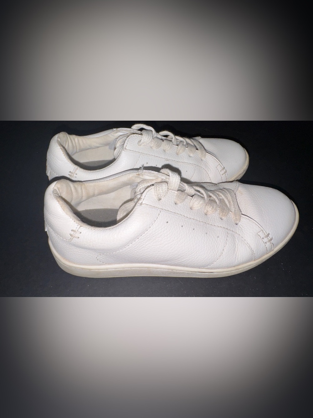 Zara White Kids Leather Lace-Up Sneakers Size 3
